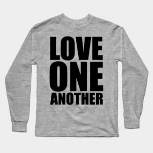 John 13:34 Love One Another Large Typography Long Sleeve T-Shirt